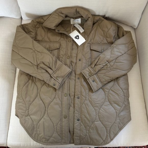 NWT Wilfred Free The Ganna Insulated Shirt Jacket in Taupe Beige - Picture 4 of 7